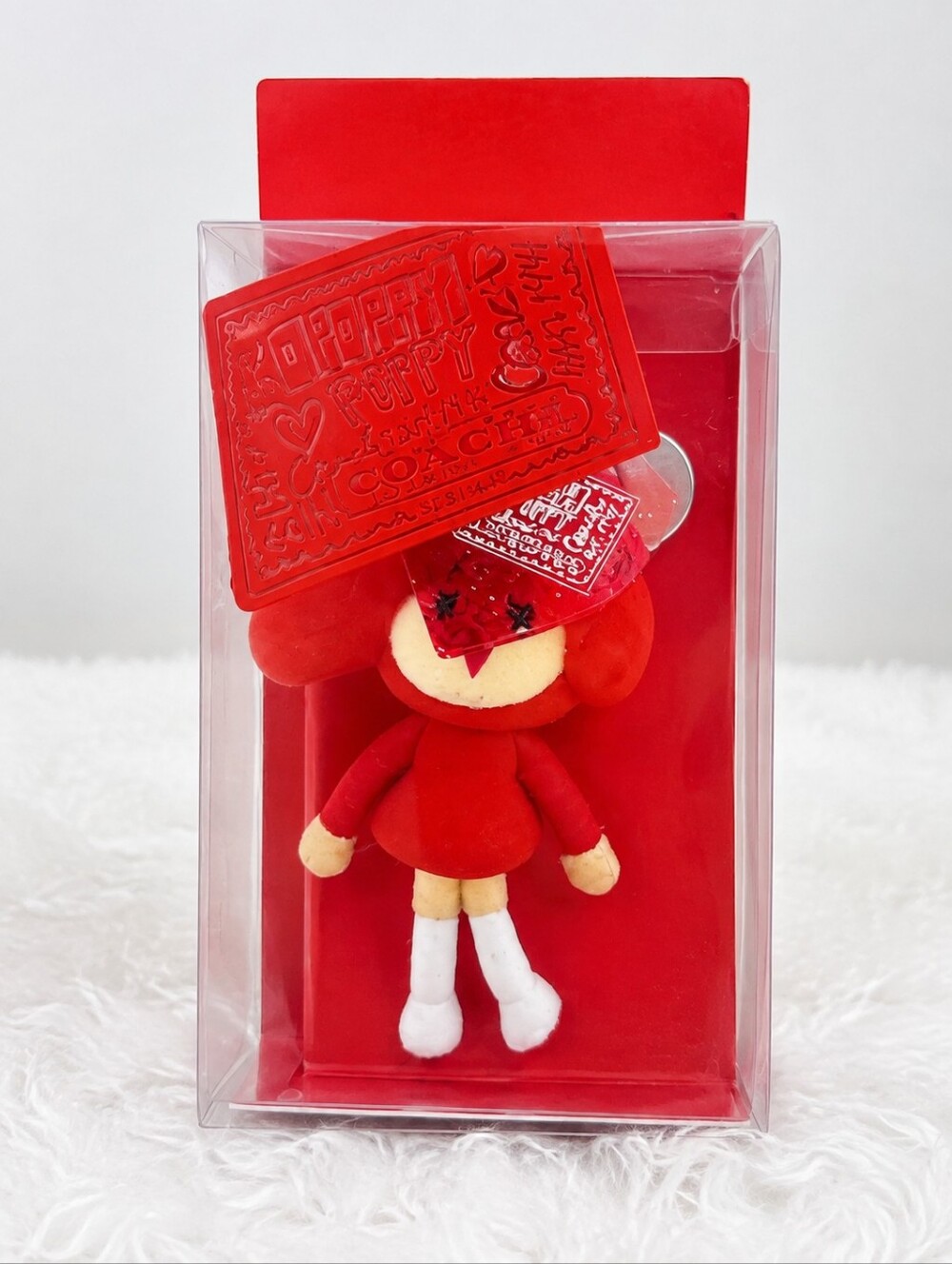 Coach Poppy Cherry Chan Red Plush Character in Clear Display Box